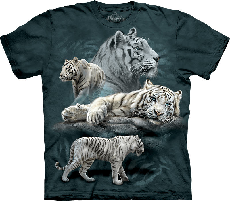 White Tiger Collage T-Shirt by Tami Alba