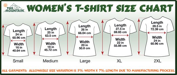 Large T Shirt Size Chart